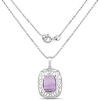 7.30 Carat Genuine Amethyst .925 Sterling Silver Pendant