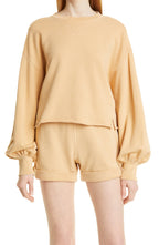 FRAME Easy Shirttail Sweatshirt in Pesca - Size Small
