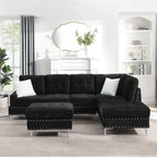 L-Shaped Sectional Sofa With Chaise And Storage Ottoman