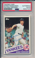 Dennis Rasmussen Yankees Signed/Autographed 1985 TOPPS Card #691 PSA/DNA 166428