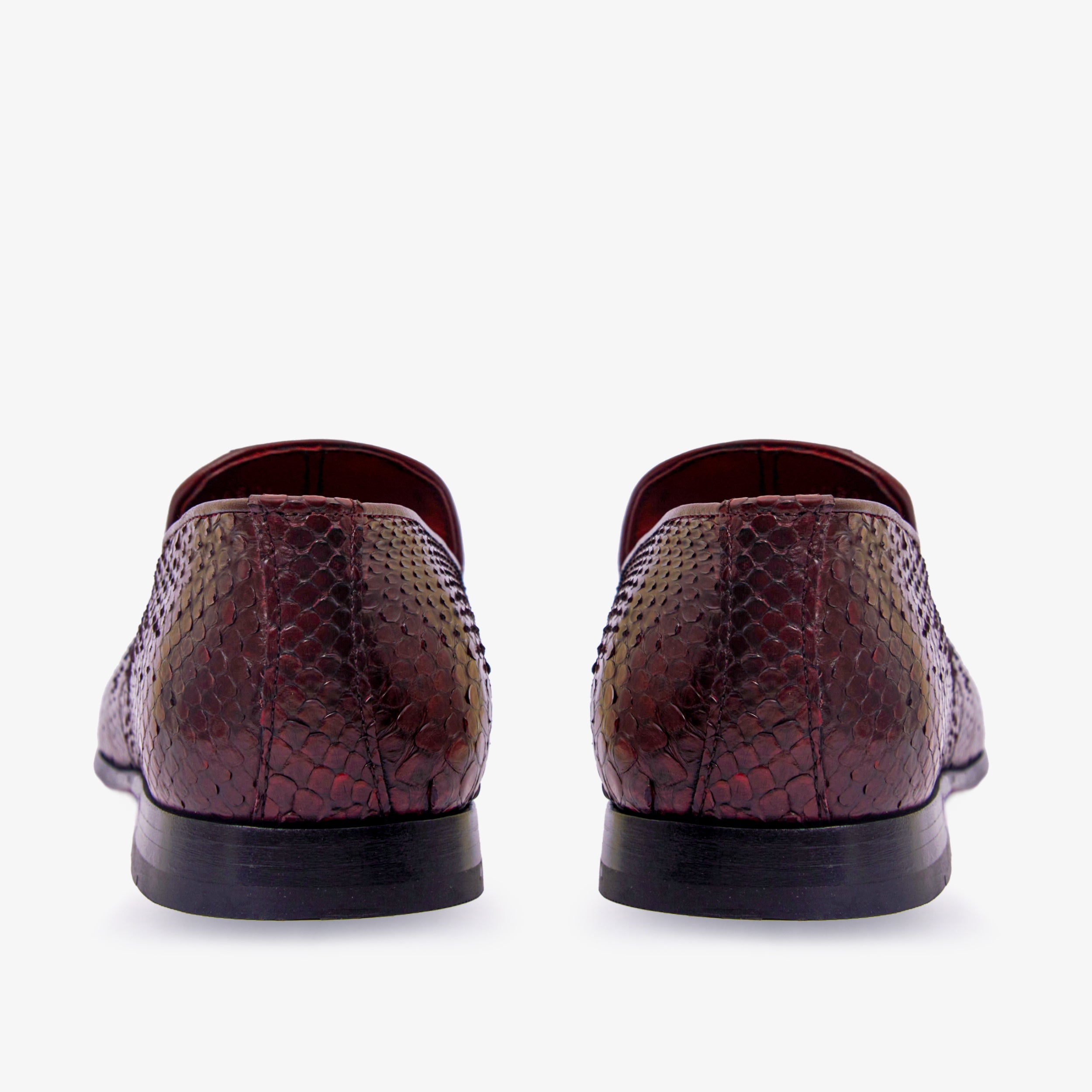 The Bethesda Burgundy Pyhtn Skin Leather Tassel Loafer Men Shoe