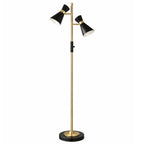 Axis - Floor Lamp With 4 Way Switch Double Spots With Base - Black / Gold