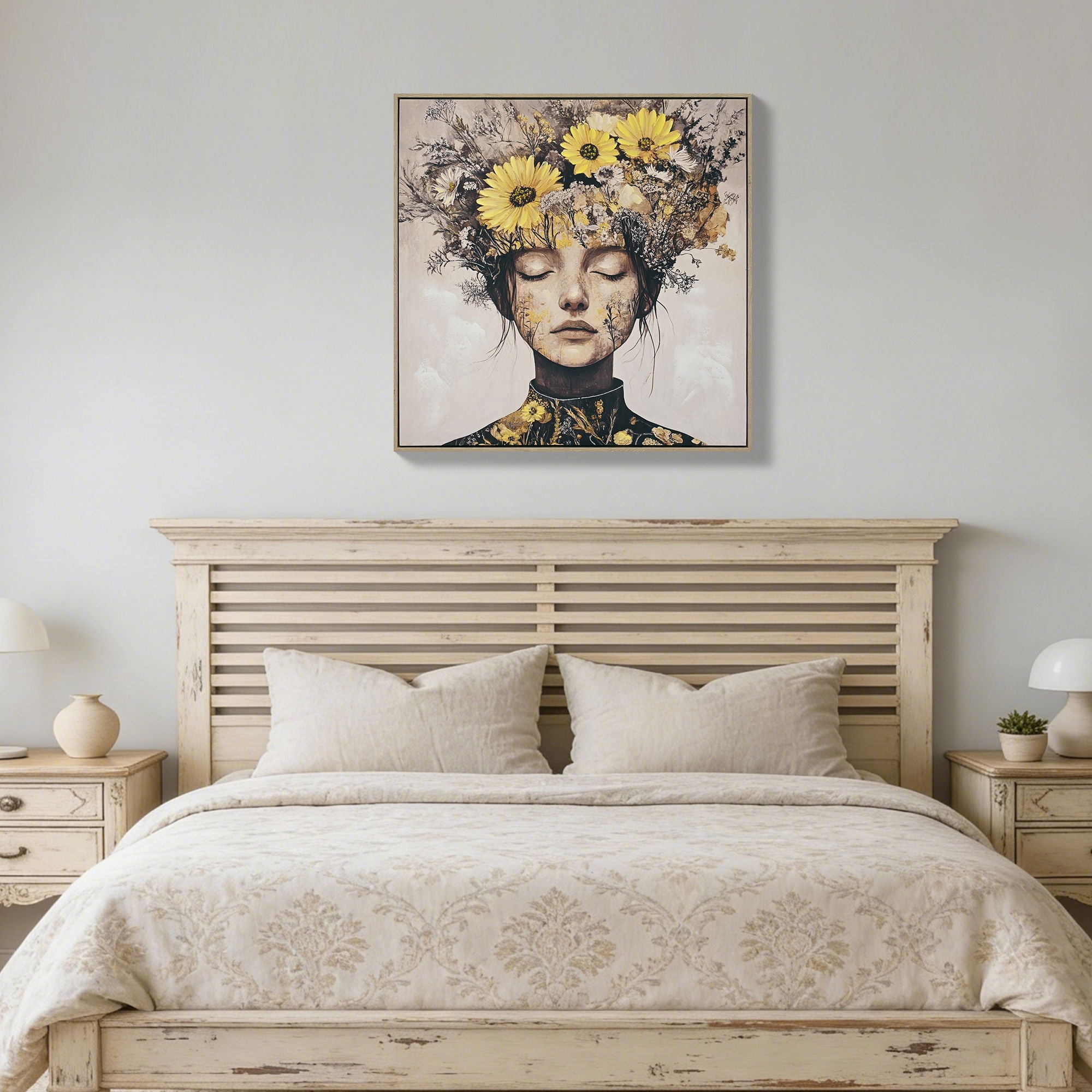 Beauty Posters Beauty Lady Wall Art Floral Canvas Artwork For Living Room - Ginger