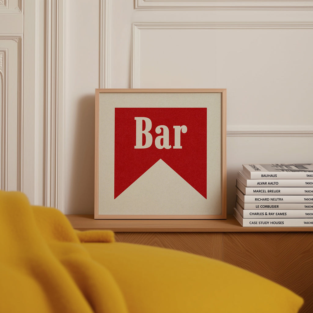 Bar Banner Tab Typography Square Art Print
