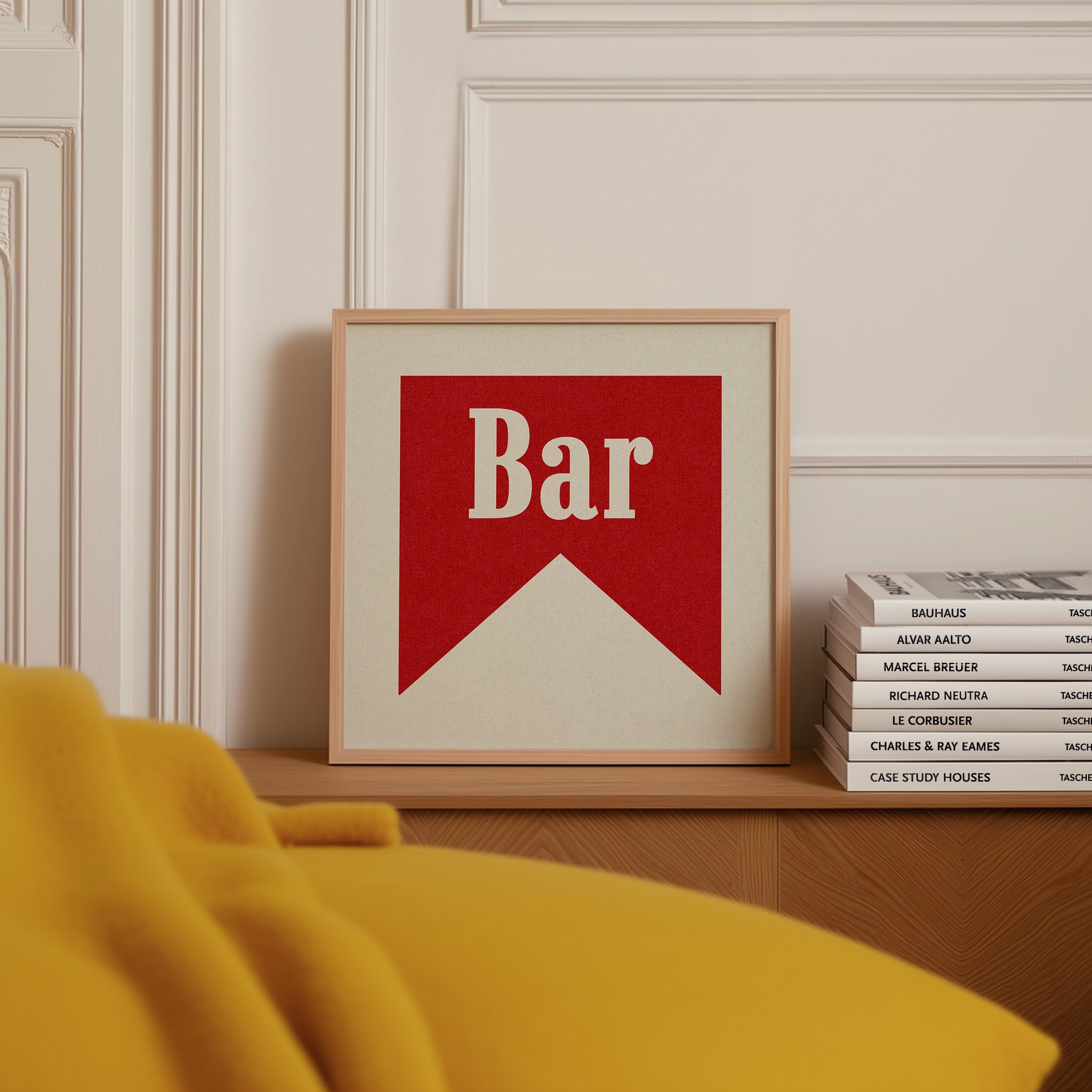 Bar Banner Tab Typography Square Art Print