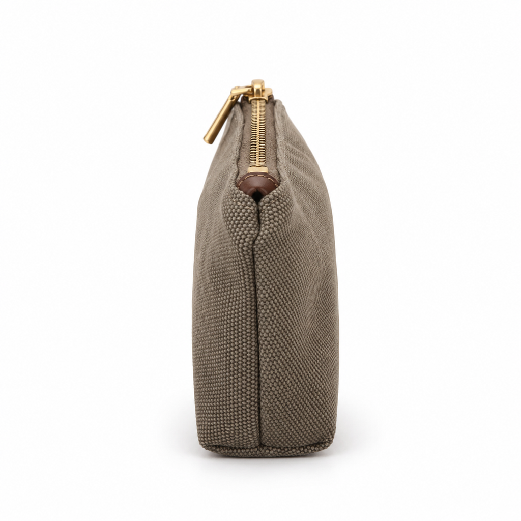 Lucy Mini Zipper Pouch | Chocolate Washed Canvas
