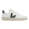 Veja V-10 Men's Sneakers — White/Black Leather