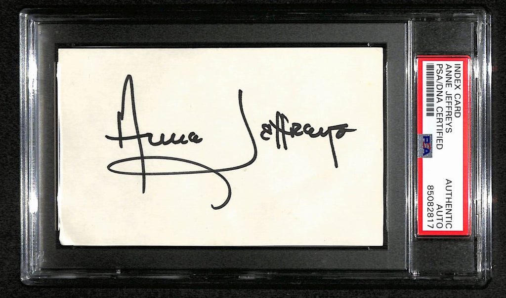 Anne Jeffreys Signed 3x5 Index Card Actress PSA/DNA 184305