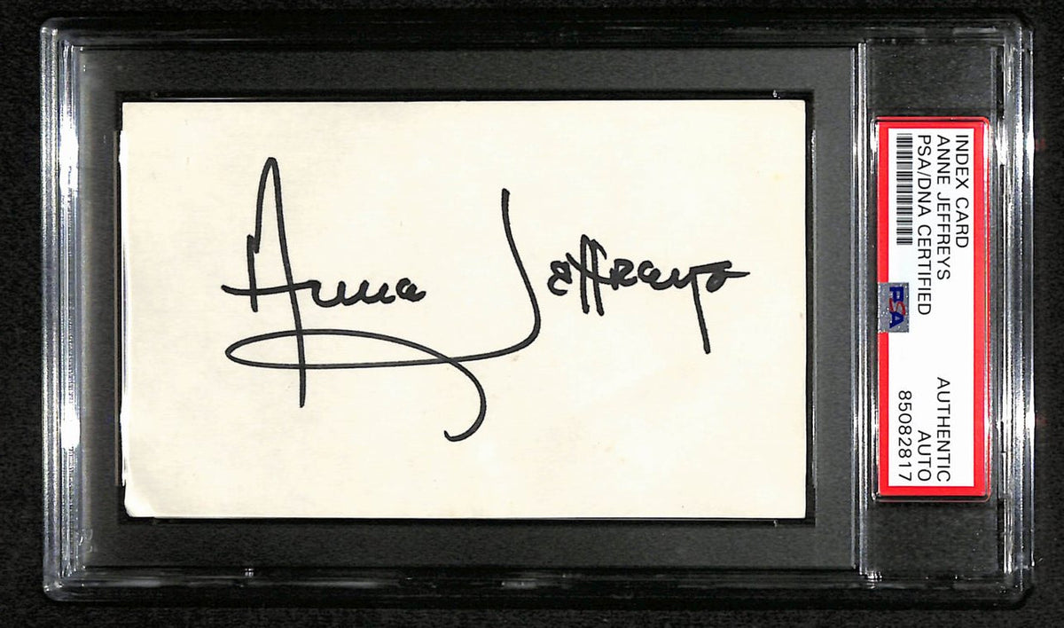 Anne Jeffreys Signed 3x5 Index Card Actress PSA/DNA 184305