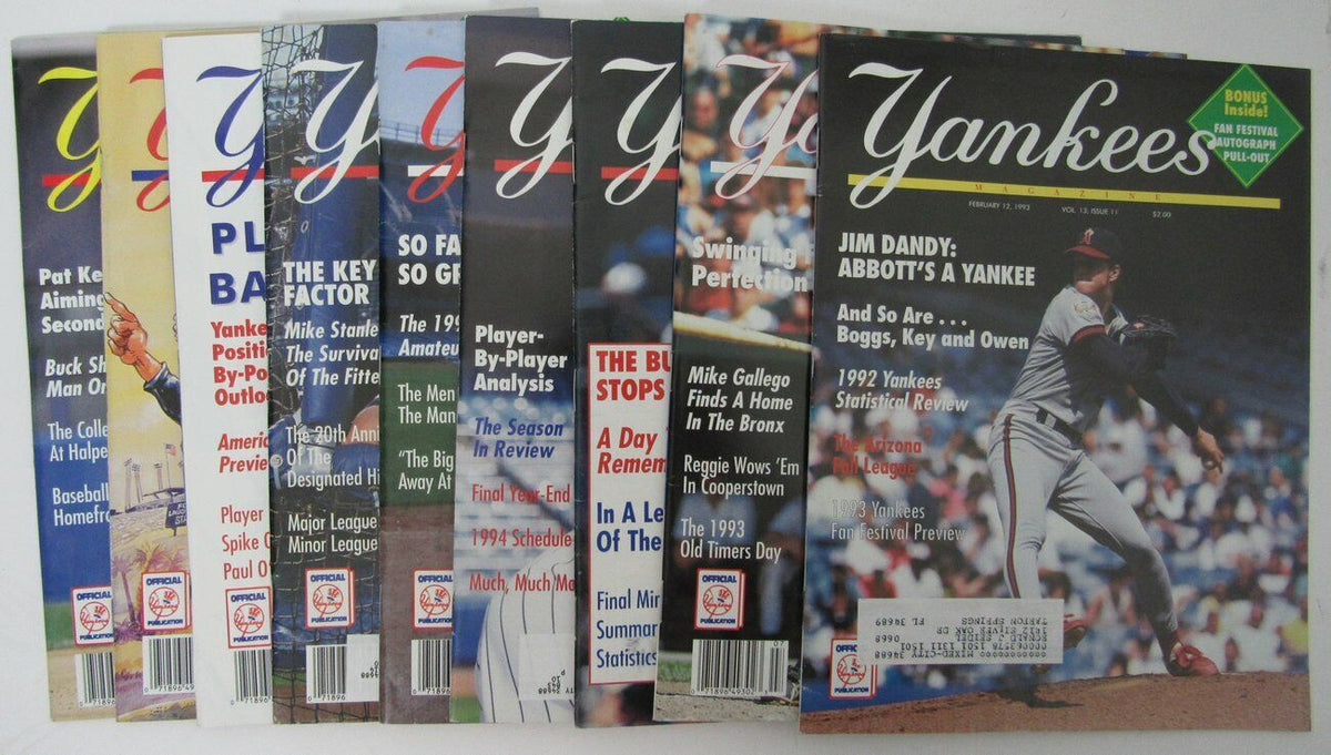 Lot of 9 1993 New York Yankees Magazines Jim Abbott  153179