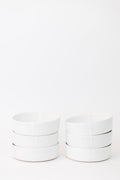 Sonnet Stoneware Bowl - Matte White/Glossy White - Set of 6