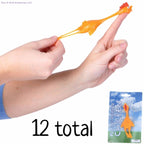 🐔 12-Pack Rubber Chicken Slingshots – Hilarious Party Favors!