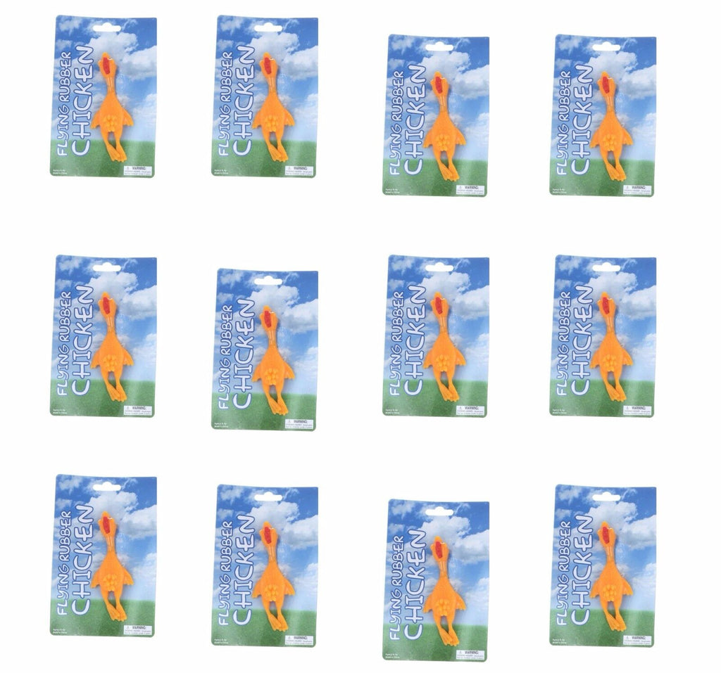 🐔 12-Pack Rubber Chicken Slingshots – Hilarious Party Favors!