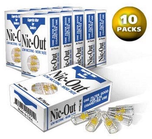 Nic-Out Cigarette Filters (10 Packs / 30 Filters Each) 🚭