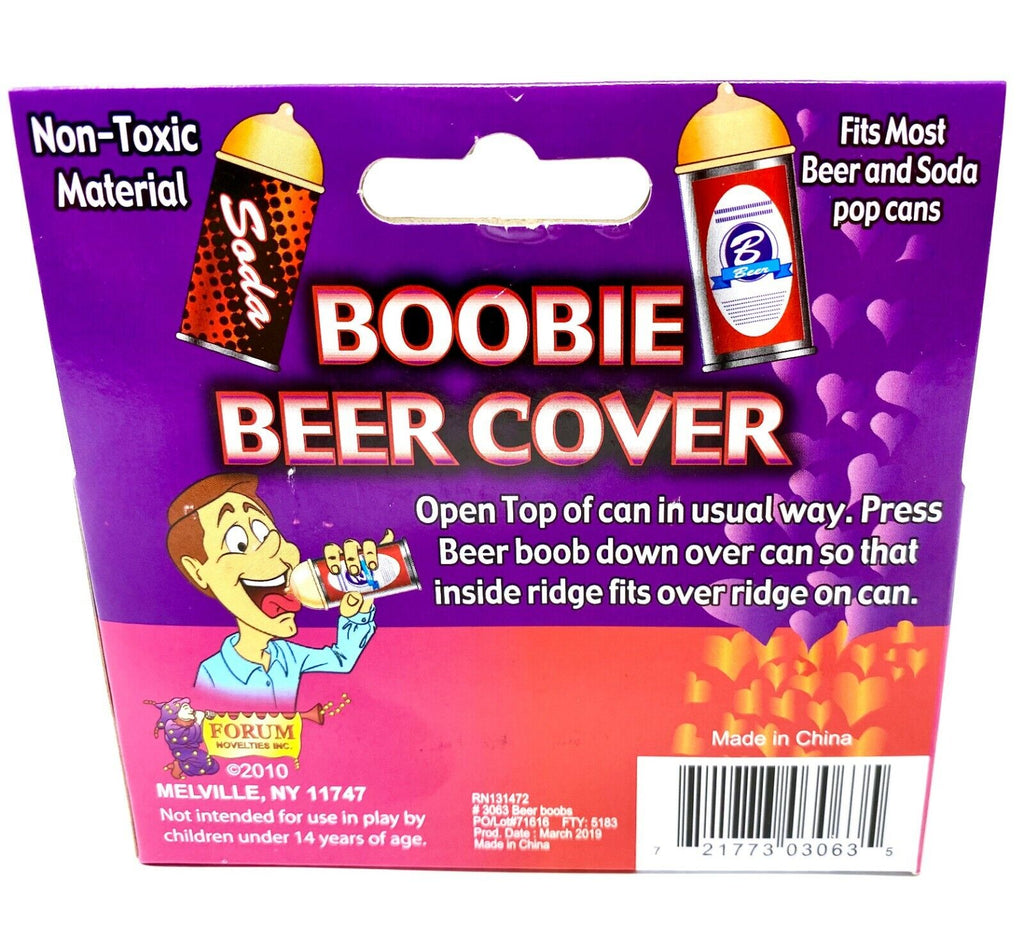 Boobie Beer & Soda Can Nipple Cover – Funny Gag Gift, Joke for Parties
