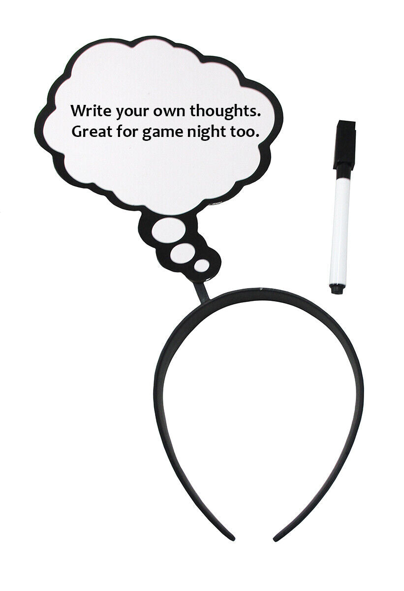 Bubble Thought Headband Dry Erase Board – Wearable Whiteboard for Costumes, Pranks & Laughs! 💭😂