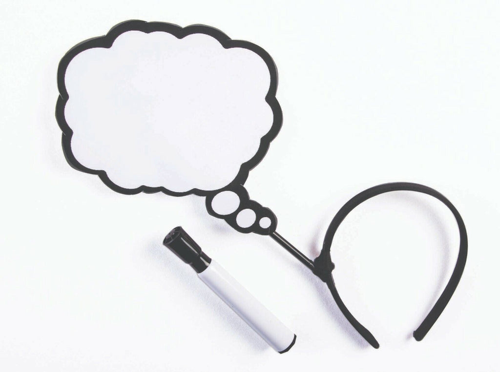 Bubble Thought Headband Dry Erase Board – Wearable Whiteboard for Costumes, Pranks & Laughs! 💭😂