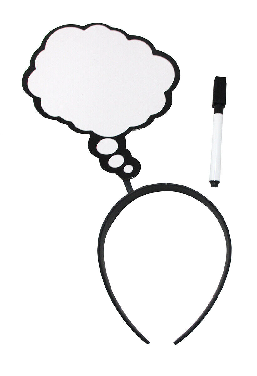 Bubble Thought Headband Dry Erase Board – Wearable Whiteboard for Costumes, Pranks & Laughs! 💭😂