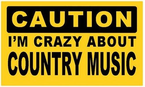 2-Pack “Caution: I’m Crazy About Country Music” Stickers – Bold Yellow 5" x 3" Decals 🤠🎶