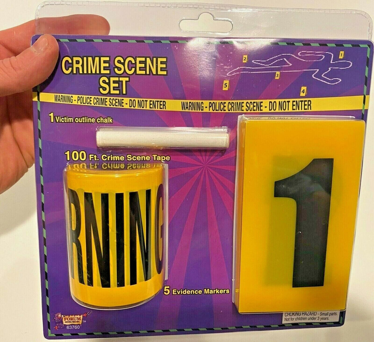 🕵️‍♂️ CRIME SCENE INVESTIGATION KIT – 100 ft Tape, Chalk & 5 Evidence Markers