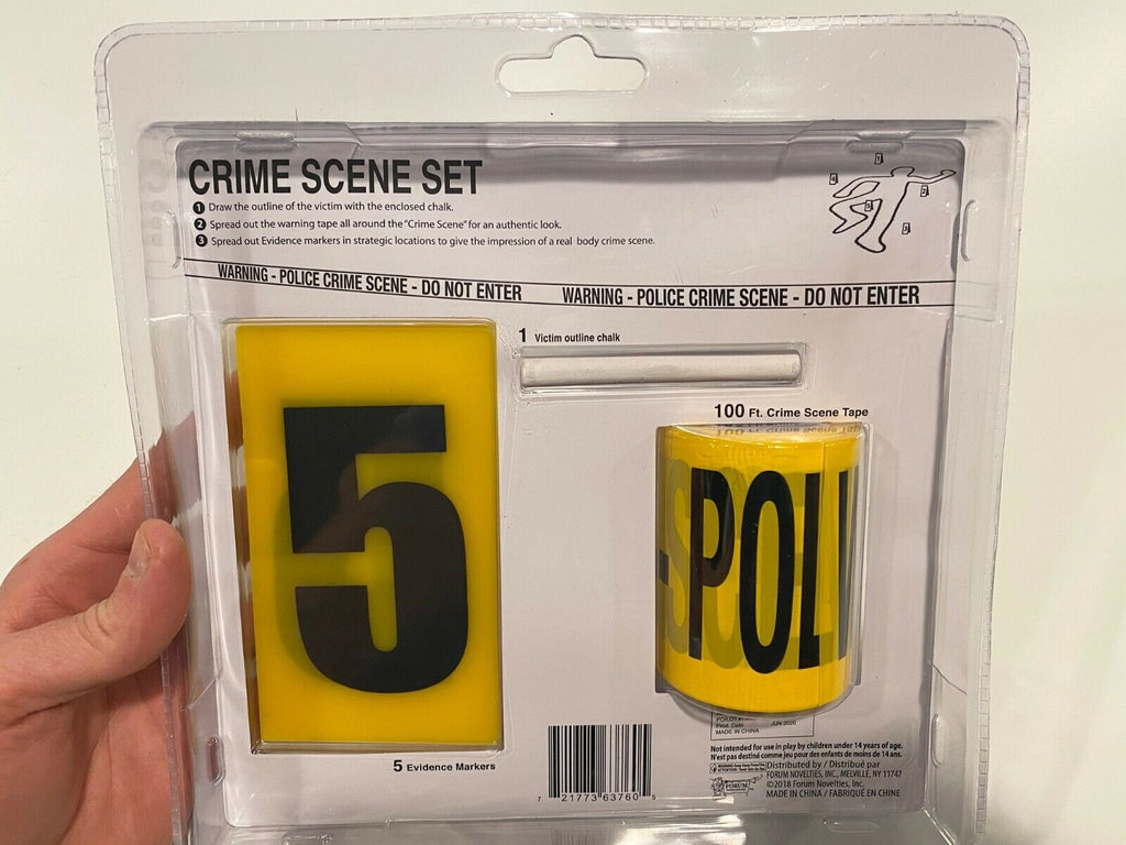 🕵️‍♂️ CRIME SCENE INVESTIGATION KIT – 100 ft Tape, Chalk & 5 Evidence Markers
