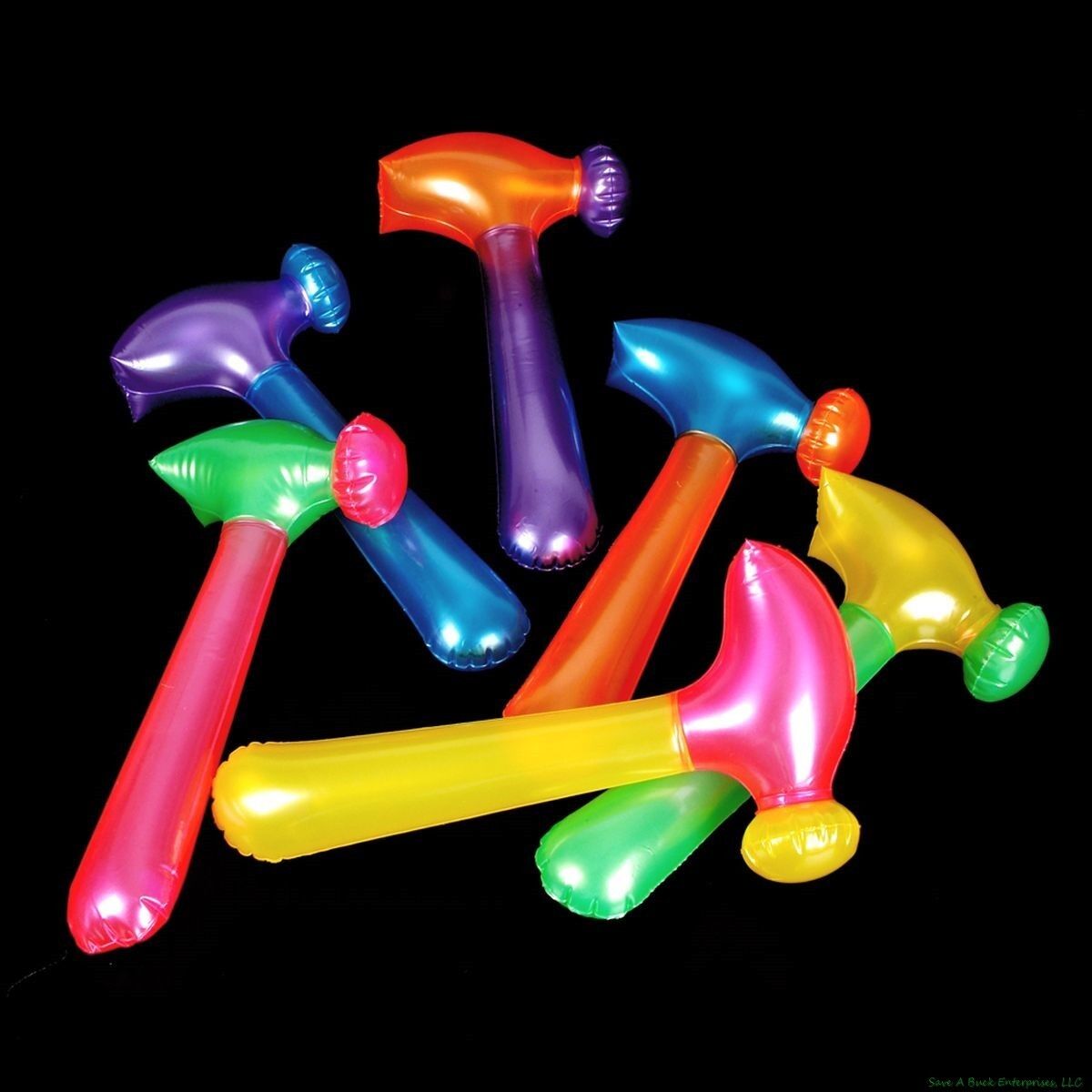 🔨 Inflatable Neon Hammers – 12-Pack Party Favor Set (14")