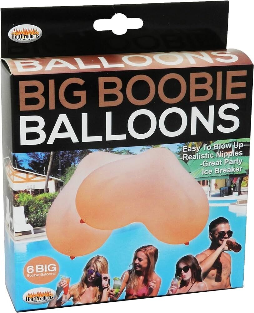 Big Boobie Balloons (6-Pack) – Hilarious Party Gag Gift! 🎈😂