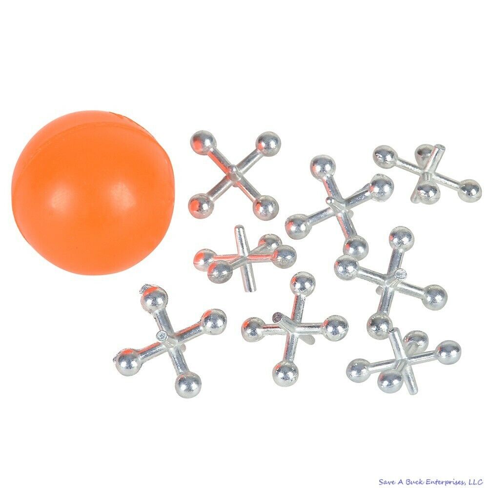 🪩 12-Pack Classic Metal Jacks Game Sets – With Rubber Ball Included!