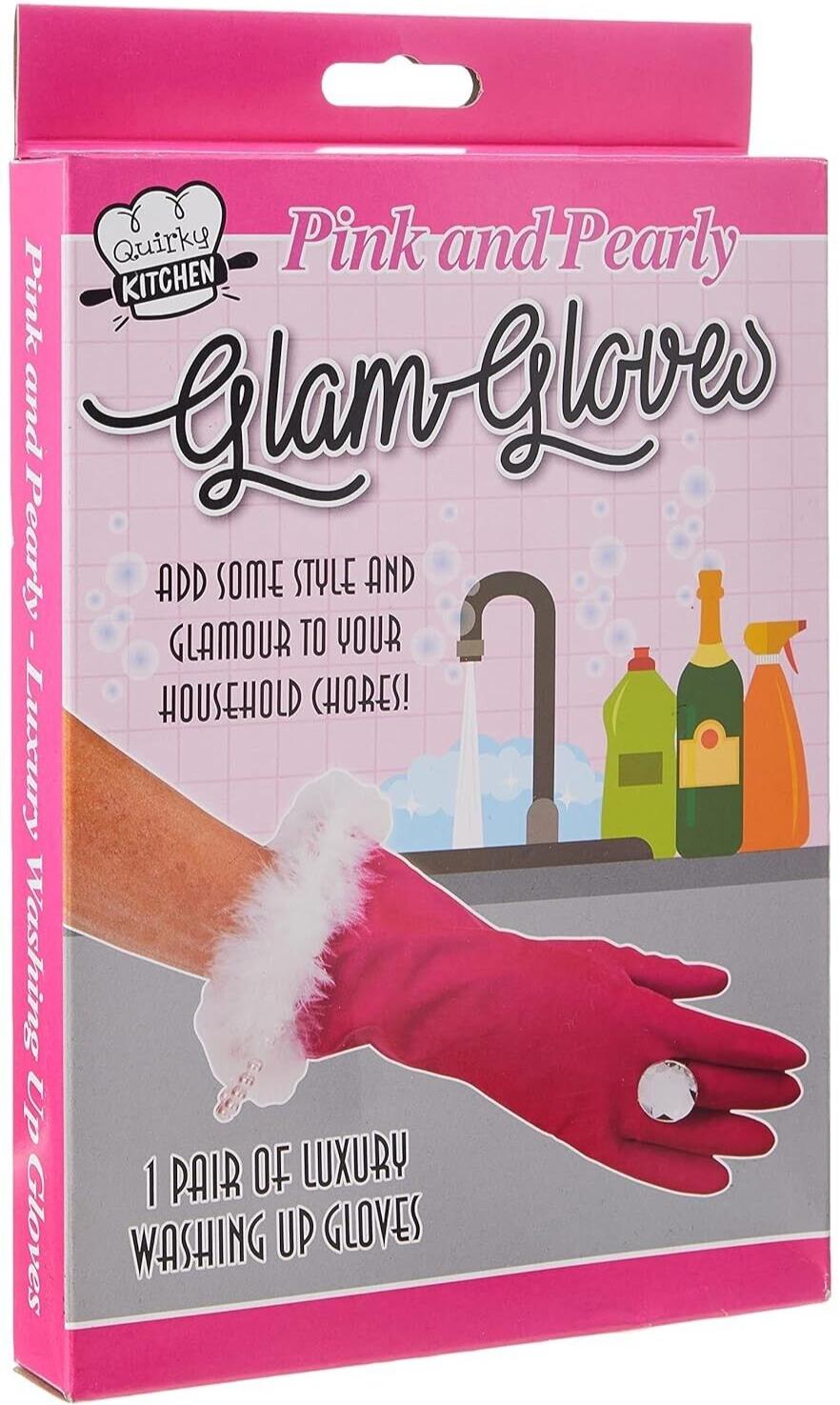 🧤 "Pink and Pearly" Glam Gloves – Fancy Dish Duty with Attitude