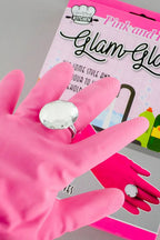 🧤 "Pink and Pearly" Glam Gloves – Fancy Dish Duty with Attitude