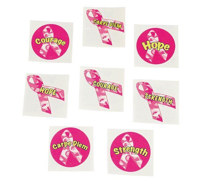 🎗️ 36-Pack Pink Ribbon Camo Tattoos – Fundraiser & Awareness Set