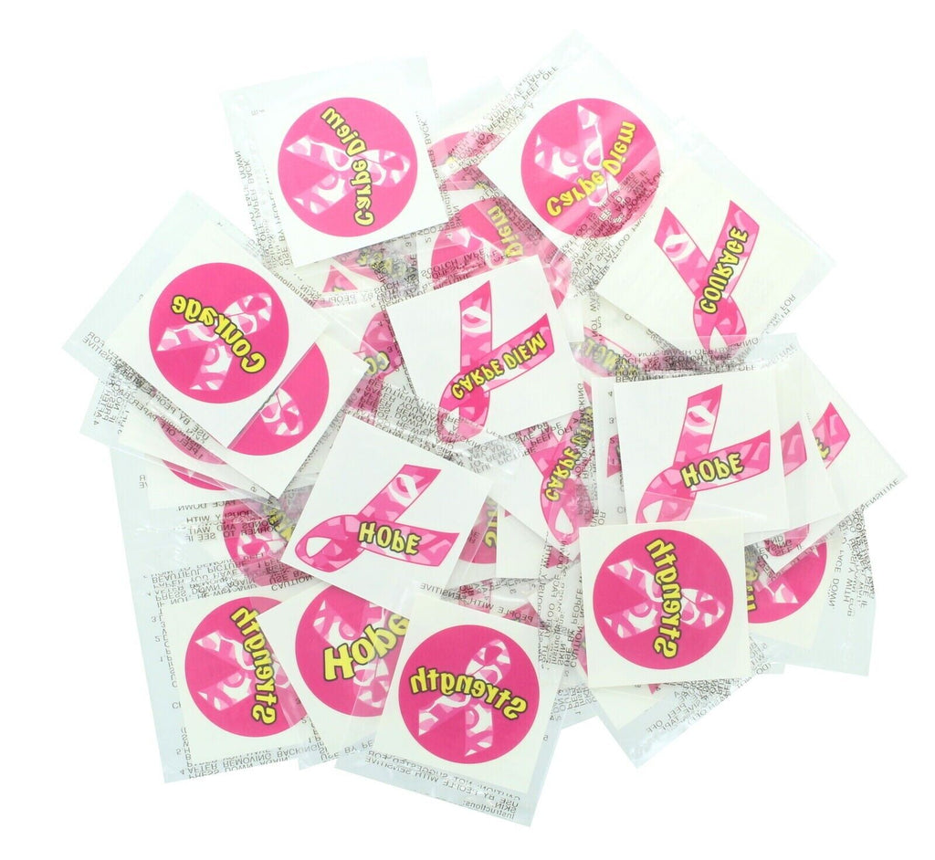 🎗️ 36-Pack Pink Ribbon Camo Tattoos – Fundraiser & Awareness Set
