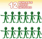👽 Set of 12 Green Bendable Alien Figures – Out-of-This-World Fun!