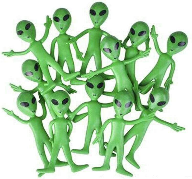 👽 Set of 12 Green Bendable Alien Figures – Out-of-This-World Fun!