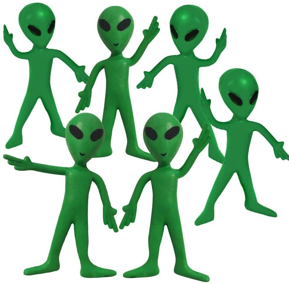 👽 Set of 12 Green Bendable Alien Figures – Out-of-This-World Fun!