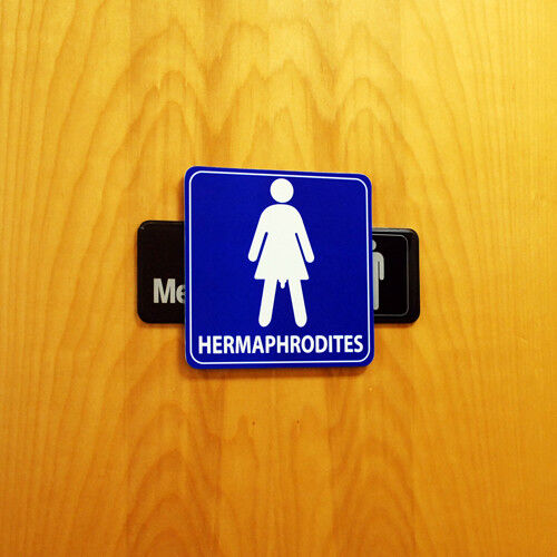 😂 HERMAPHRODITES Prank Sign – Hilarious Gag Door Sign (6" x 6")