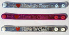 📣 50-Pack “I Love to Cheer!” Metallic Snap Bracelets – Kids Party Favor Lot