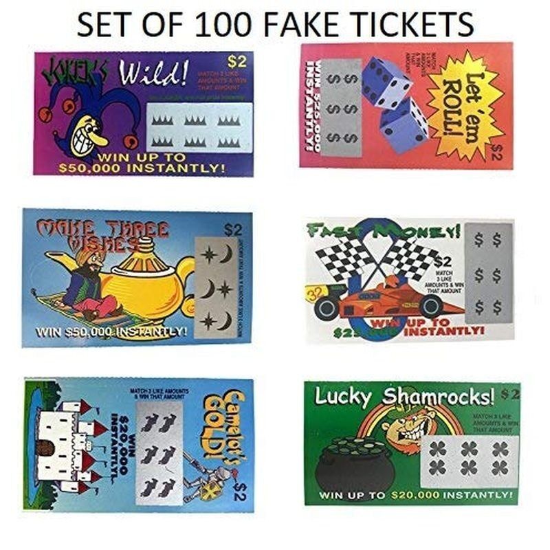 100 Fake Lotto Tickets – Hilarious Prank Gag Gift! 🎟️😂