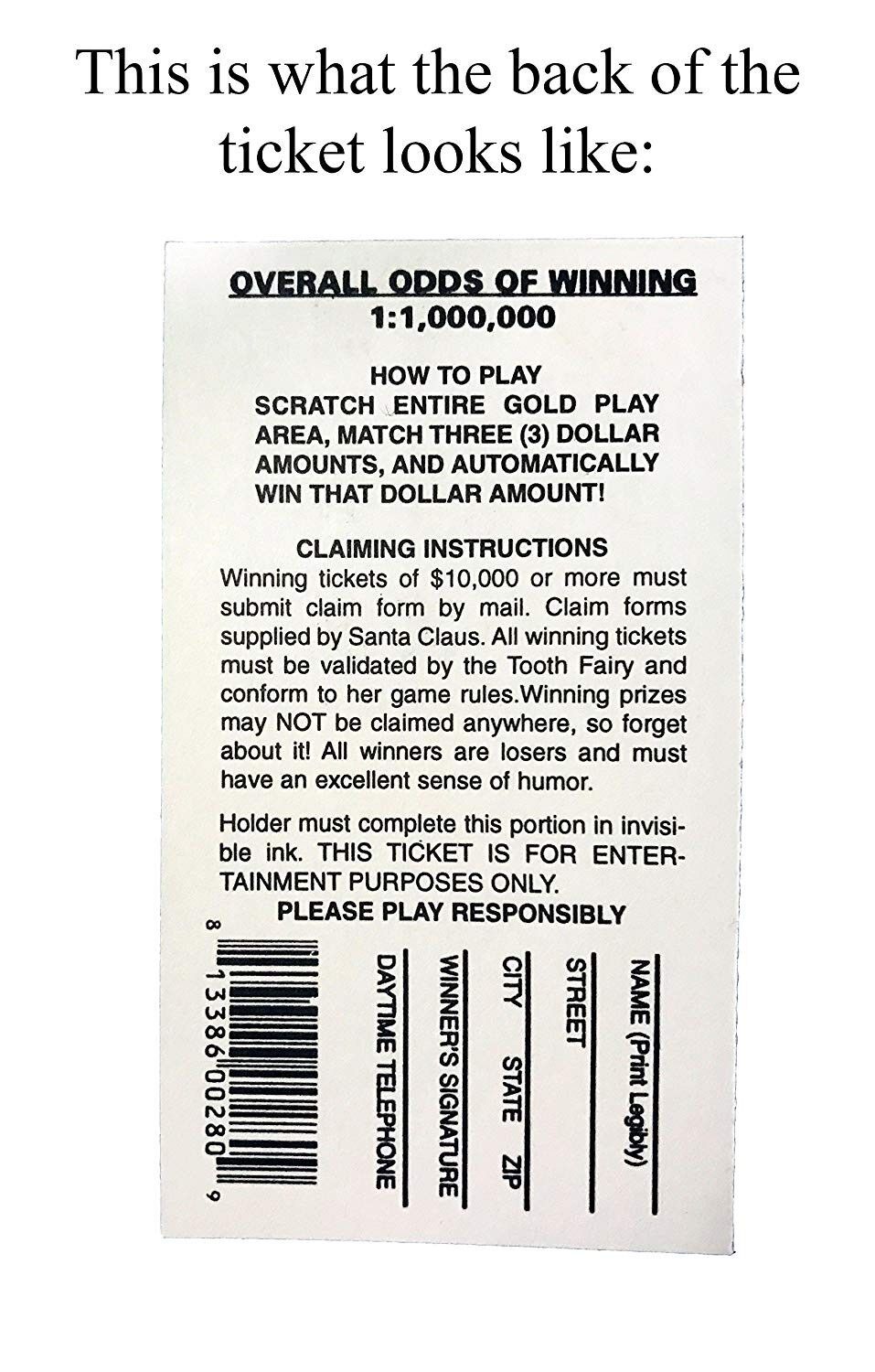 100 Fake Lotto Tickets – Hilarious Prank Gag Gift! 🎟️😂