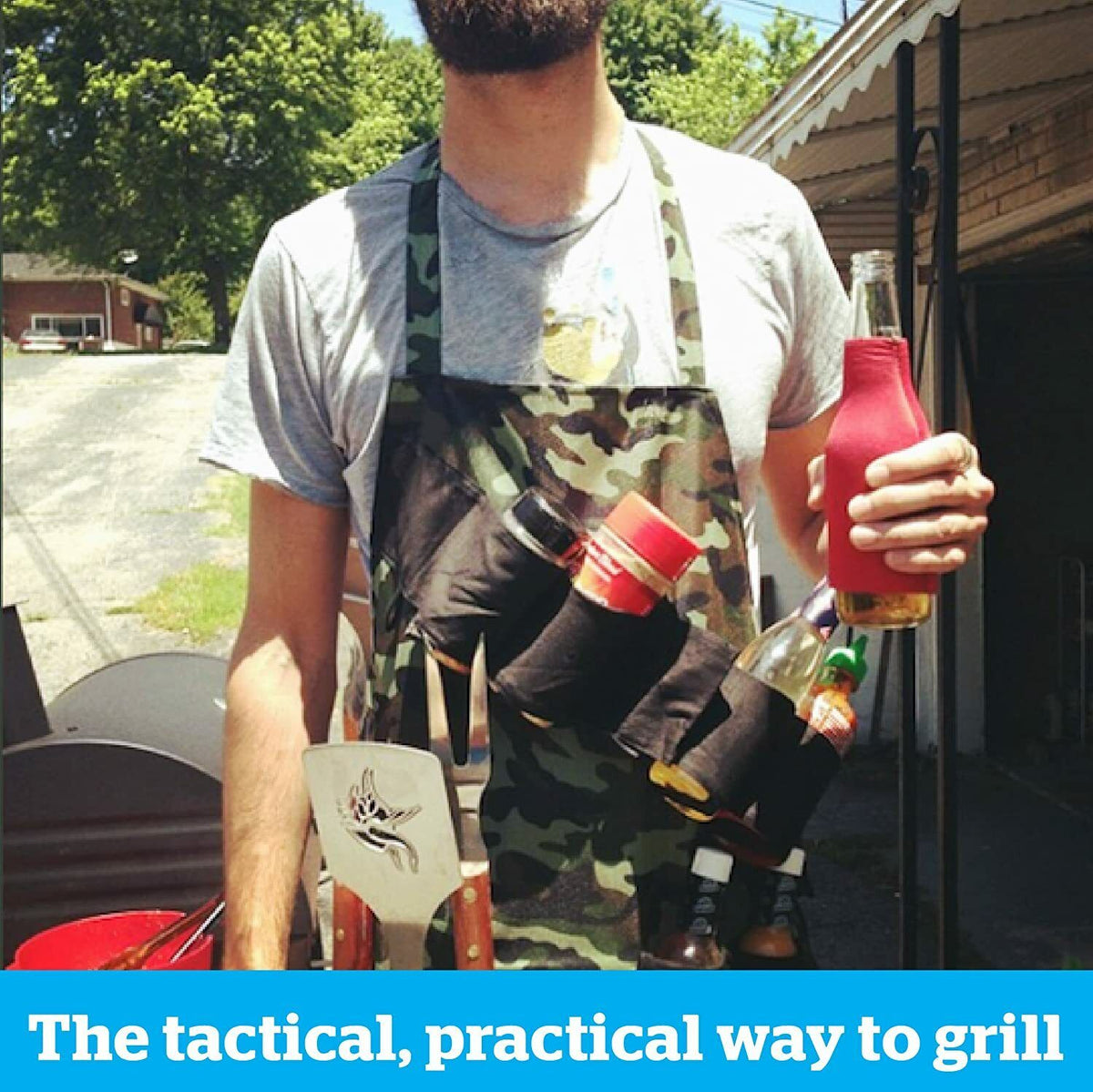 BBQ Grill Sergeant Master Apron – Tactical Camouflage Apron for the Ultimate Grill Master 🔥🍖🎖️