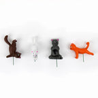 4-pk Mini Plant Pot Yoga Cat Statues - Cute Garden Planter Marker Decorations