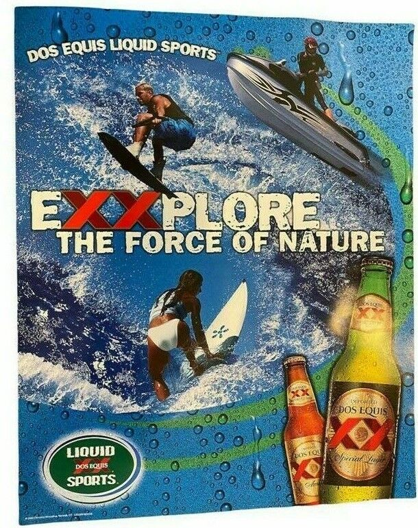 🏄‍♂️ Dos Equis Water Sports Poster – 21"x17" Collectible Beer Art