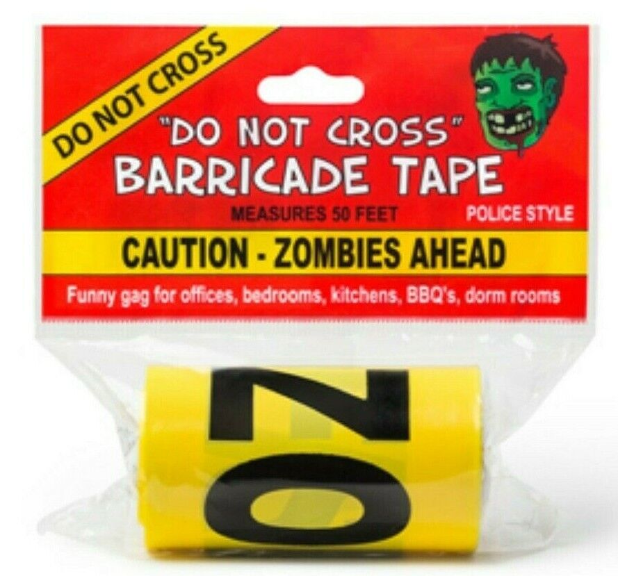 CAUTION – ZOMBIES AHEAD" Tape – 50 Feet of Undead Warning! 🧟‍♂️🚧