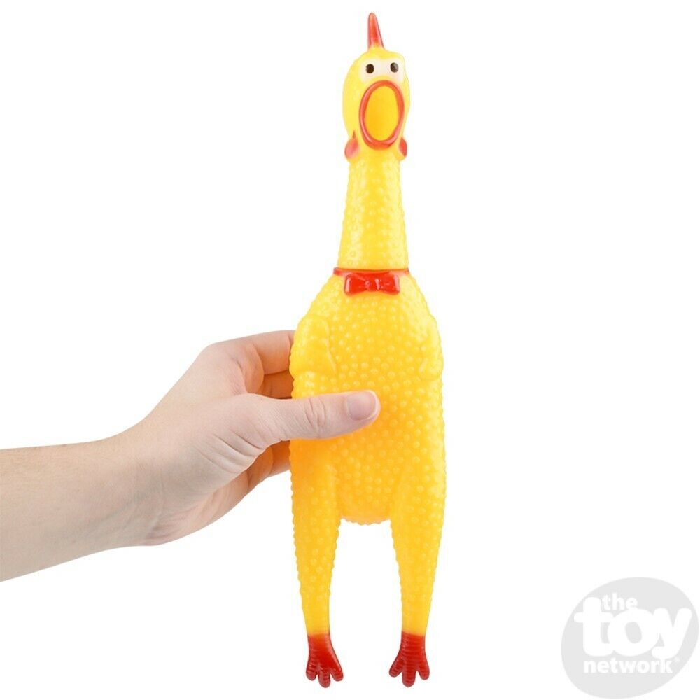 🐔 12" Squeaking Rubber Chicken – Classic Gag Toy & Dog Favorite!