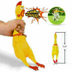 🐔 12" Squeaking Rubber Chicken – Classic Gag Toy & Dog Favorite!