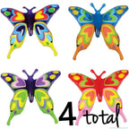 4 Butterfly Inflatable Inflate Party Blow Up Decor ~ Bright Colorful Butterflies