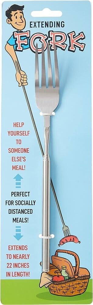 🍴 Funny Extending Fork – Steal Bites from Across the Table!