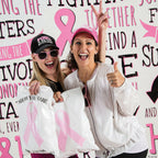 10 Pink Ribbon Breast Cancer Awareness Plastic Bags - with handles