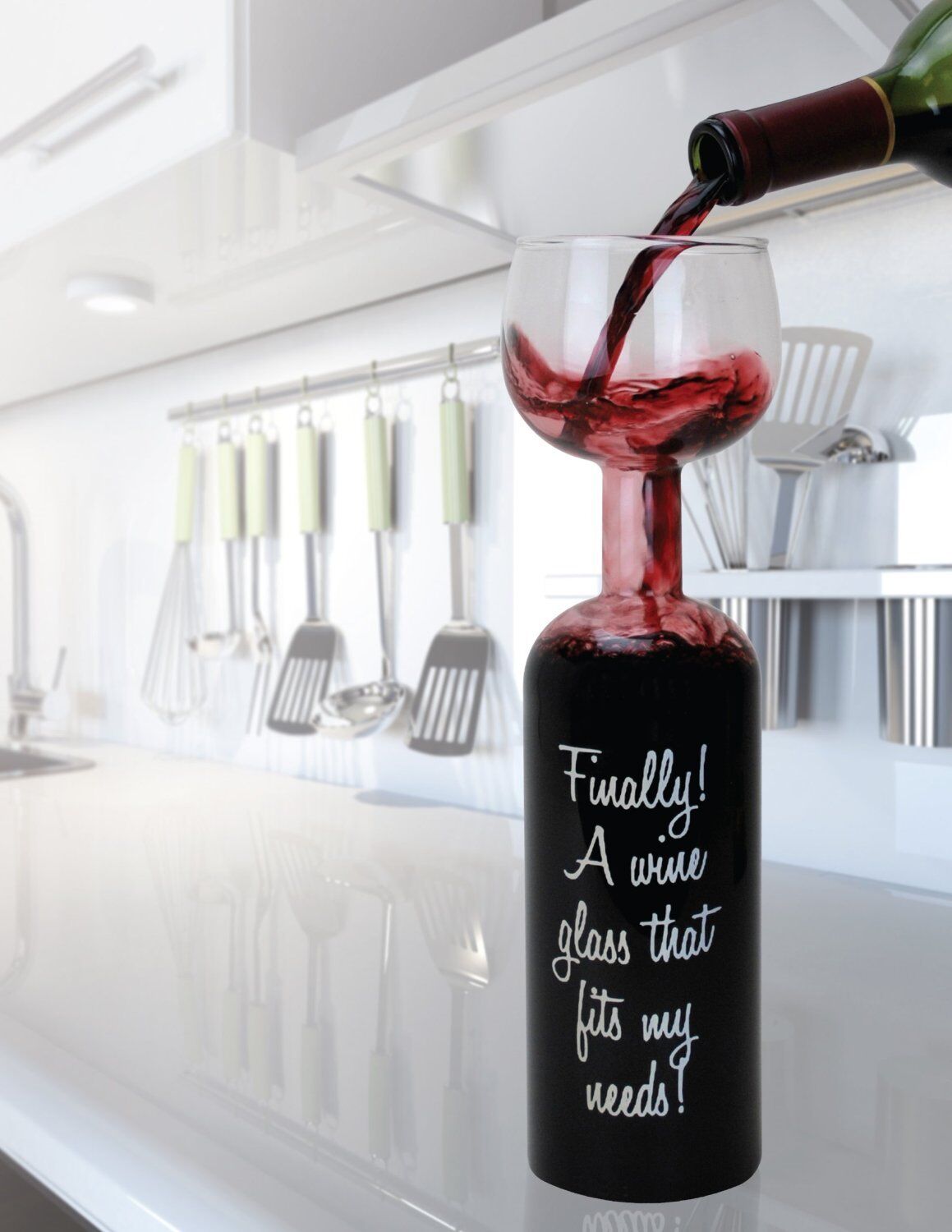 Ultimate Wine Bottle Glass Holds a Whole Bottle Drink 750ml - Big Mouth Toys 🍷
