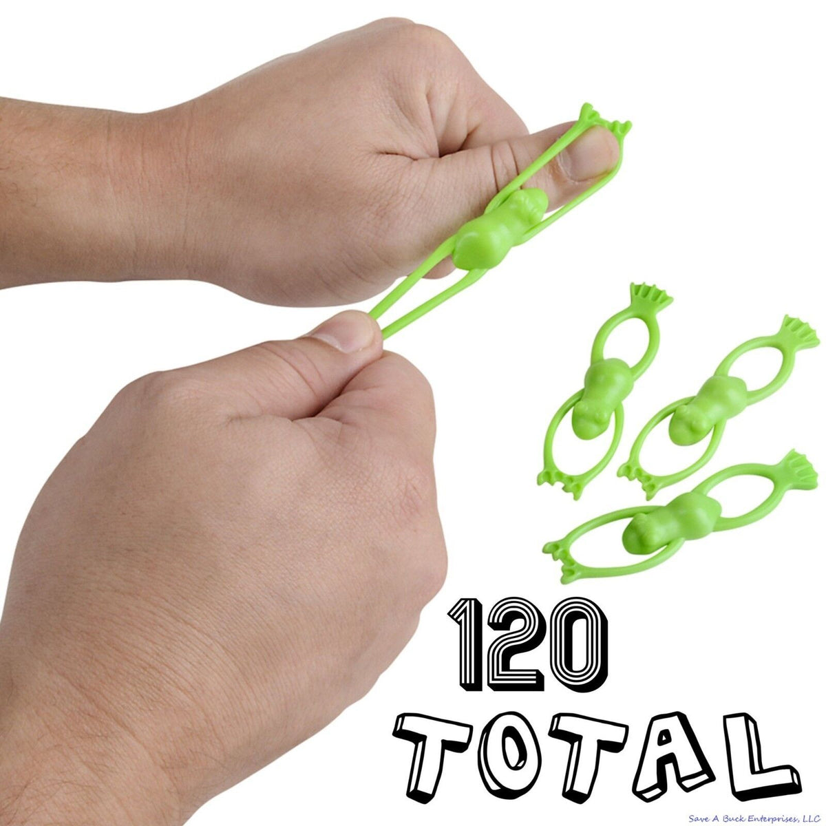 🐸 Bulk Set of 120 Frog Finger Slingshots – Stretch, Launch & Laugh!